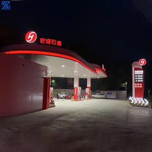 プレハブ鉄骨構造ガソリンスタンド建設