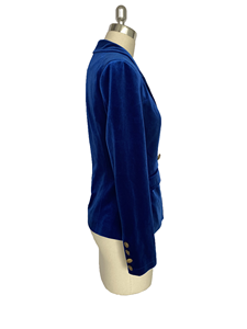 Chaqueta de terciopelo azul con botones para <span class=keywords><strong>mujer</strong></span>, nuevo diseño, alta tasa de recompra, elegante, femenino - Product Image 4