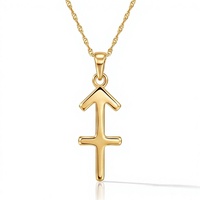 Collier du signe du zodiaque Sagittaire |   Pendentif astrologique en laiton plaqué or avec chaîne à maillons, unisexe