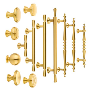 Tiradores de latón con brillo cobrizo para gabinetes, estilo chino moderno, perillas de cobre macizo forjado para muebles - Product Image 5