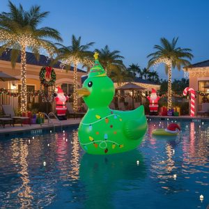 Canard gonflable géant de Noël de 4 pieds en PVC, grand canard en caoutchouc pour les fêtes de Noël, intérieur/extérieur, piscine - Product Image 3