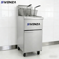SWENZA Friteuse à gaz professionnelle à pression en acier inoxydable pour poulet, à cuve unique, la plus vendue