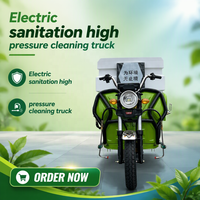 Alat Pencuci Tekanan Tinggi Listrik Murni 1500W dengan Troli, Tangki Air 500L, Tekanan 130 Bar, Kendaraan Pembersih Jalan, Pencucian Depan Belakang