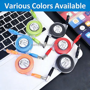 Cavo di Ricarica Retrattile Universale 3 in <span class=keywords><strong>1</strong></span> con LOGO Personalizzato, Multi USB-A/Type-<span class=keywords><strong>C</strong></span>/Micro USB per Telefoni e Tablet - Product Image 1