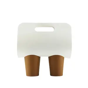 Porta vasos de papel para llevar, soporte para taza de café de papel artesanal, embalaje de papel