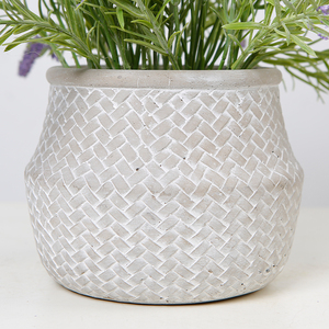 Cây Nhân Tạo 46Cm Hoa Oải Hương Tím Với Chậu Xi Măng Để Trang Trí Bàn Hoa Nhân Tạo - Product Image 6