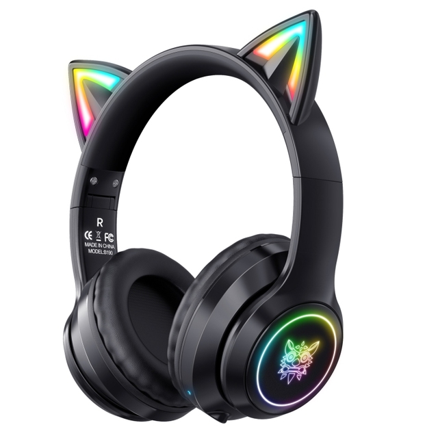 Top-ranking Product ONIKUMA B90 RGB Lighting Wireless Headphone Cat Ear Multimedia Headset Gaming Headphones