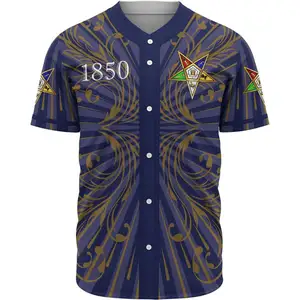 OES Order of the Eastern Star Pattern Baseball Jerseys For Men Custom Printed Design Men's Casual Shirts African Baseball Jersey