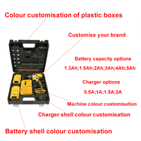 Perceuse électrique sans fil OEM personnalisée à vitesse variable, kit d'outils de réparation et de bricolage, batterie au lithium, moteur sans balais