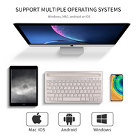 Mini teclado portátil Ultra Delgado 75% silencioso inalámbrico Dual BT para iOS iPad Android tabletas teléfonos móviles Mac Windows OS