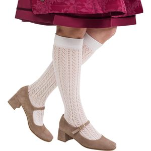 Chaussettes hautes en dentelle pour femmes, style bavarois, en coton blanc et fibre de bambou, tricotées, pour l'Oktoberfest - Product Image 1