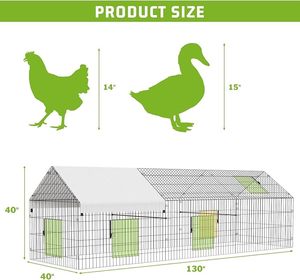 Poulailler triangulaire avec couverture et enclos - Product Image 3