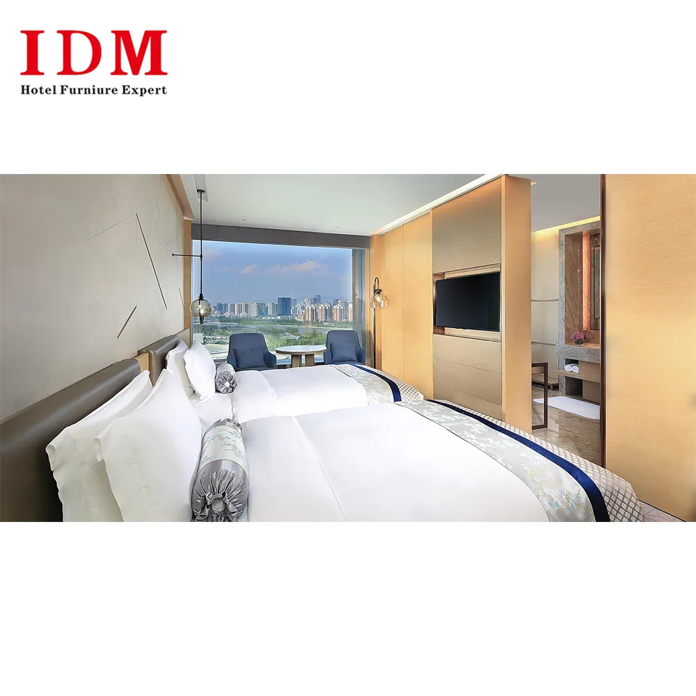 IDM-A317 Projet Personnalisé Cinq Étoiles De Luxe Moderne Hôtel Chambre Ensemble De Meubles Hôtel Meubles