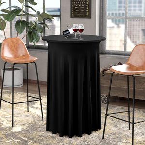 Lann's Linens 60-inch Round Spandex Tablecloth in White, 5ft Stretch Fitted Table Cover
