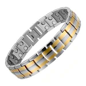 Bracelet en acier titane pour homme Bio Bracelet avec plaqué <span class=keywords><strong>or</strong></span> et bracelet Elements -ion 4 en 1 - Product Image 2