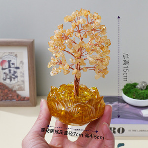 Großhandel natürliche Amethyst Kies Chips Harz Heilung Kristall Lotus Bowl Baum für Dekoration Maskottchen Thema - Product Image 6