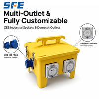 Boîte de distribution d'alimentation industrielle portable et étanche SFE personnalisée, boîte de jonction à 12/24/36 voies pour utilisation industrielle en extérieur