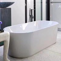 Ventes chaudes, baignoire autoportante en acrylique portable pour hôtel, avec drain, design moderne