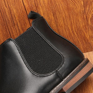 Vente directe d'usine Bottes <span class=keywords><strong>Chelsea</strong></span> pour hommes en cuir PU Mode tendance Bande élastique Classique Bottes Prix bas - Product Image 3