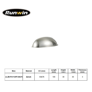Modern <strong>Shell</strong> Cup Design Silver Zinc Alloy 64mm High Quality <strong>Shell</strong> <strong>Handle</strong> Cup <strong>Pull</strong> for Kitchen <strong>Cabinet</strong> Dresser Bedroom <strong>Drawer</strong> - Product Image 1