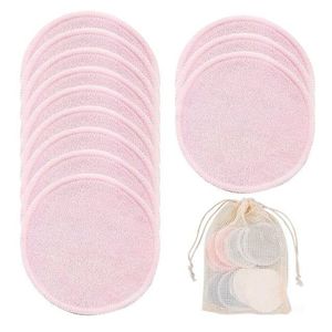 Tampon de coton en fibre de charbon de bambou cosmétique rond pour le visage de meilleure qualité Tampon <span class=keywords><strong>démaquillant</strong></span> réutilisable noir avec sac à linge - Product Image 1