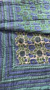 Juego de ropa de cama de gasa de algodón orgánico puro de calidad superior, edredón hecho a mano Reversible Razai HandBlock impreso Patchwork Warm HomeQuilt - Product Image 4