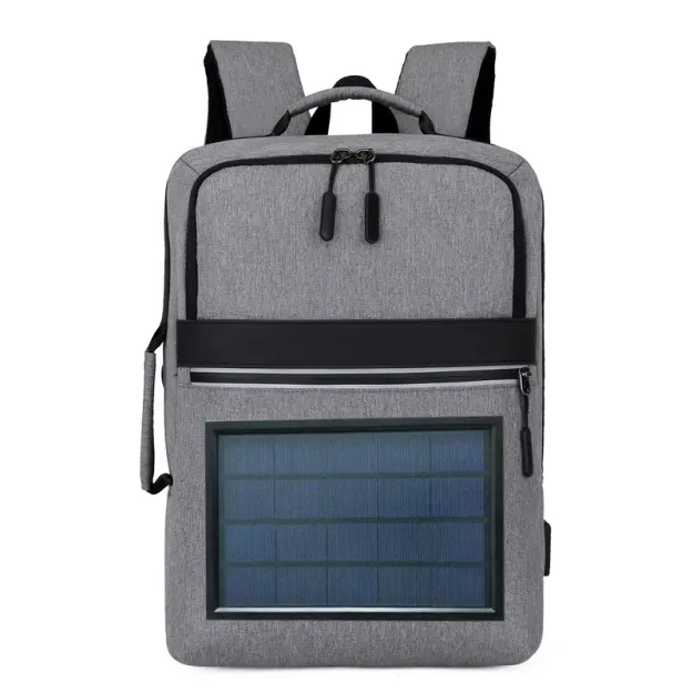 Sacs à dos à panneaux solaires de 18 pouces avec chargeur USB Sac d'école de voyage d'affaires antivol Sac à dos étanche pour ordinateur portable