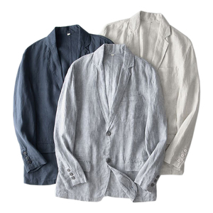 <span class=keywords><strong>Blazer</strong></span> da <span class=keywords><strong>uomo</strong></span> Casual in <span class=keywords><strong>lino</strong></span> allentato traspirante traspirante primavera estate <span class=keywords><strong>di</strong></span> alta qualità - Product Image 1