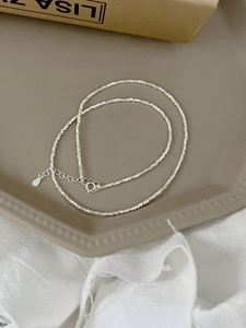 Collier Dylam en argent sterling 925, design minimaliste élégant, perles brisées, bijoux fins et tendance - Product Image 5