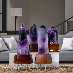 Venta al por Mayor de Cristal de Cuarzo Natural, Modelo de Pirámide <span class=keywords><strong>Hexagonal</strong></span>, Varita de Punta de Amatista de Ensueño, Piedras Curativas de Feng Shui para Decoración - Product Image 3