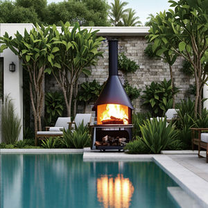 Usine personnalisée ODM/OEM <span class=keywords><strong>foyer</strong></span> extérieur <span class=keywords><strong>barbecue</strong></span> bois et charbon de bois <span class=keywords><strong>barbecue</strong></span> poêle à bois cheminée verticale - Product Image 2