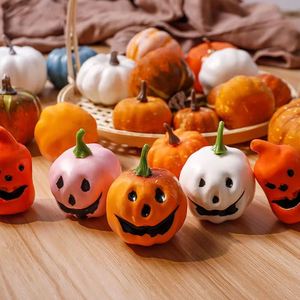 Ensemble de 7 citrouilles artificielles en mousse, décorations légères pour Halloween, Thanksgiving, la récolte, centre de table - Product Image 5