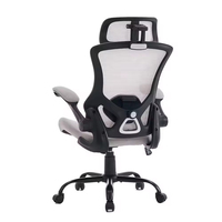 Chaise de bureau exécutive ergonomique moderne à dossier haut entièrement en mesh avec mécanisme d'inclinaison réglable en hauteur - Gris
