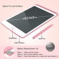 Cadeau idéal pour les enfants, tableau effaçable électronique numérique LCD de 8,5 pouces de couleur bleue, tablette d'écriture pour enfants