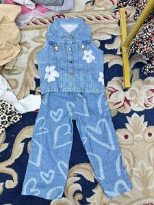 Conjunto de Vestido Casual de Verano para Niñas/Niños con Estampado de Lápices, Fresas y Lazos en Tonos Naranja y Rosa, <span class=keywords><strong>Ropa</strong></span> Infantil para Niños, Pedido al por Mayor - Product Image 6