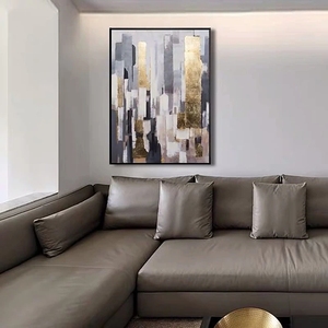 Pittura astratta dipinto paesaggio colorato parete di casa decorazione Hotel <span class=keywords><strong>con</strong></span> cornice moderna di colore brillante astratto su tela - Product Image 2