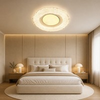 Plafonnier LED rond simple à montage encastré, design superposé, disque à éclairage doux, 3 couleurs, intensité réglable, pour chambre et salon, Zhongshan Direct