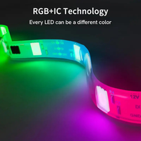 Kit d'éclairage USB/TV, bande LED à changement de couleur synchronisée avec la musique, 5 mètres, DC5V, télécommande, certifié CE/EMC, RGBIC