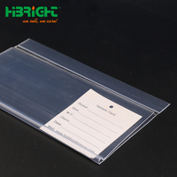 Affichage transparent personnalisé en plastique PVC acrylique Étagère Talker Prix Canal Étiquette Bande de données Porte-étiquette de billet pour étagères en métal