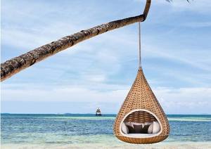 ที่นอนชิงช้าเฟอร์นิเจอร์กลางแจ้งแบบสบายๆ,หลังคาหวายรูปนกหวายสำหรับสวน - Product Image 3