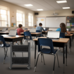 Station de charge ouverte Vevor pour 32 appareils, chariot portable pour ordinateurs portables 15,6 pouces, salle de classe, bureau, Chromebook, tablette - Product Image 2