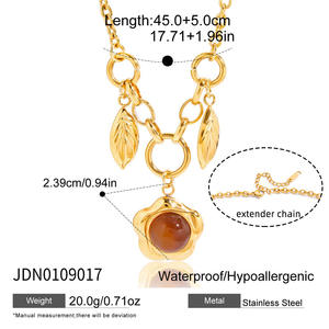 Aksesoris Kalung Resin Perhiasan Baja Tahan Karat untuk Wanita Aksesoris Mewah Ringan Impor Niche - Product Image 5