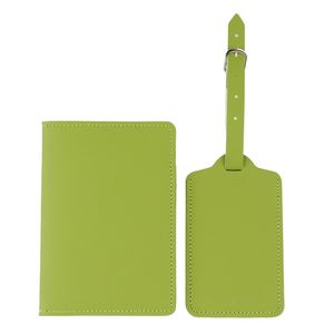 Fashionable Waterproof Portable Pu Letter Decorated 7-Inch Passport Cover Travel Wallet Case Includes <b>Suitcase</b> Luggage Tag - Product Image 6