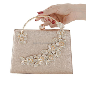 High Quality Satin Square Pattern Eco-Friendly Chain Strap Fashion Shiny Bridal Evening <b>Clutches</b> - Product Image 3