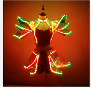 Gaun pesta bercahaya LED dengan kendali jarak jauh seksi pakaian klub malam baterai isi ulang gaun <span class=keywords><strong>Prom</strong></span> desain inovatif - Product Image 5