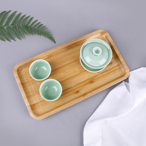 Bandeja Larga Rectangular de Bambú con Esquinas Redondeadas, Multifuncional, para Servir Té, Comida, Frutas, Uso Residencial - Product Image 4