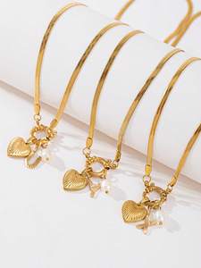 Collier tendance en acier inoxydable avec pendentif <span class=keywords><strong>lettre</strong></span> A-Z et chaîne serpent pour filles et femmes - Cadeaux pour filles - Product Image 4