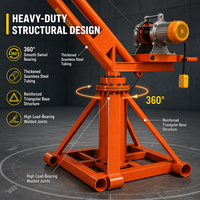 Grue extérieure 800 kg avec treillis triangulaire renforcé, dynamo à induction biphasée, crochet de préhension forgé, fixation pour climatiseur