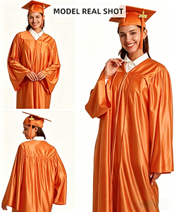 Ensemble de Robe de Remise de Diplôme en Polyester Tricoté Noir Brillant Personnalisé 2026 avec Toque et Pompon pour la Remise des Diplômes du Collège et du Lycée - Product Image 4