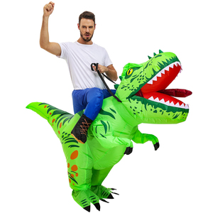 Costume gonflable de <span class=keywords><strong>dinosaure</strong></span> d'halloween pour adulte équitation T Rex drôle sauter femmes homme Costume pour Halloween fantaisie fête Cosplay - Product Image 3